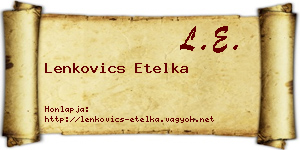 Lenkovics Etelka névjegykártya