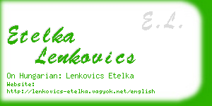 etelka lenkovics business card